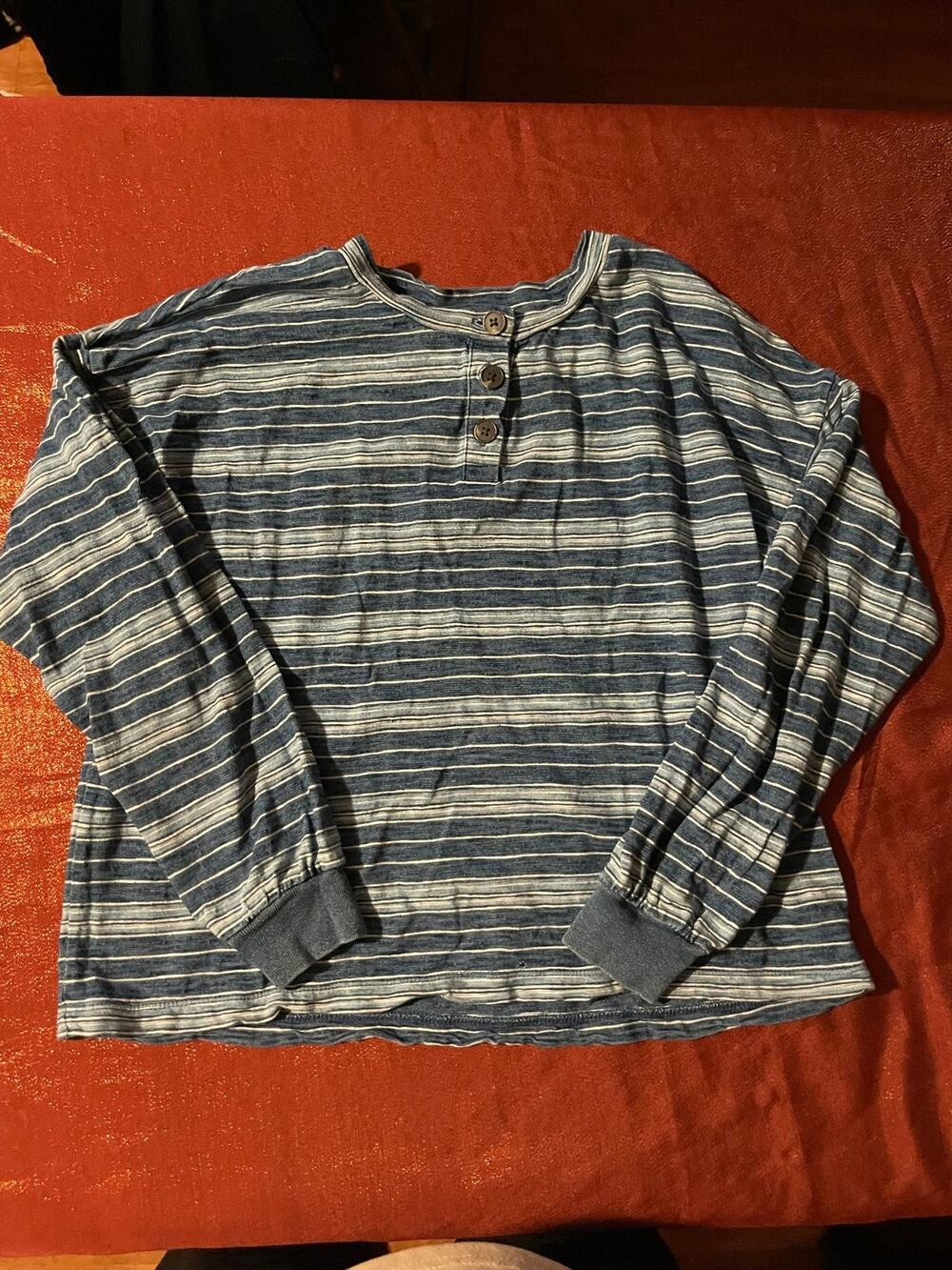 Madewell Shirt Womens XS Striped Long Sleeve Henley Button Pullover Top Casual